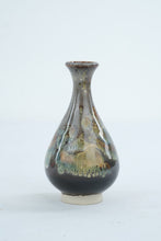 Load image into Gallery viewer, Chinese Art Pottery Drip Glaze Bud Vase Multicolor Pear Shape 5 Inch
