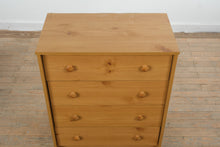 Load image into Gallery viewer, 4 Drawer Chest Dresser Pine Finish Minimalist Storage
