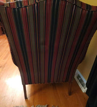 Load image into Gallery viewer, Pair of Broadmoor Wingback Chairs – Bold Striped Upholstery, Classic Carved Legs, Accent Pillows
