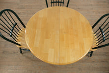 Load image into Gallery viewer, Two-Tone Solid Wood Pedestal Dining Set with Glass Top and Leaf – 5 Piece
