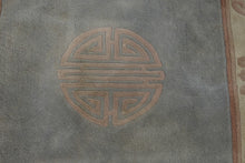 Load image into Gallery viewer, Chinese Peking Wool Rug 43 x 68 Shou Longevity Medallion Gray Peach Cream
