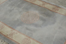 Load image into Gallery viewer, Chinese Peking Wool Rug 43 x 68 Shou Longevity Medallion Gray Peach Cream
