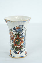 Load image into Gallery viewer, Delft Polychrome Hand-Painted Floral Beaker Vase - 441
