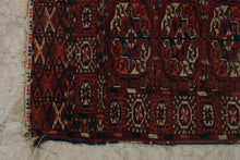 Load image into Gallery viewer, Vintage Turkoman Tekke Style Handwoven Wool Rug Red Geometric 44 x 39
