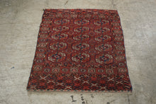 Load image into Gallery viewer, Vintage Turkoman Tekke Style Handwoven Wool Rug Red Geometric 44 x 39
