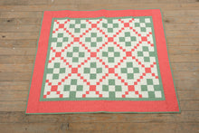 Load image into Gallery viewer, Handmade Patchwork Quilt – Red, Green &amp; Cream Irish Chain Pattern – 45&quot; x 38&quot; – Excellent Condition
