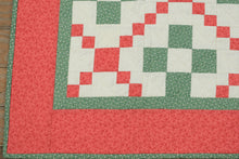 Load image into Gallery viewer, Handmade Patchwork Quilt – Red, Green &amp; Cream Irish Chain Pattern – 45&quot; x 38&quot; – Excellent Condition
