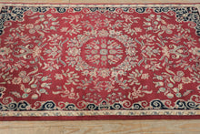 Load image into Gallery viewer, Chinese Art Deco Style Rug 46x72 Red Floral Medallion Wool

