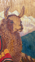 Load image into Gallery viewer, Peruvian Folk Art Painting on Wood Andean Man Llama Signed Panel
