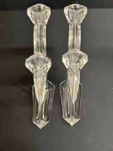 Load image into Gallery viewer, Pair of West German Lead Crystal Sculptural Candlesticks Rattenberg Style
