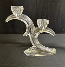Load image into Gallery viewer, Pair of West German Lead Crystal Sculptural Candlesticks Rattenberg Style
