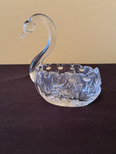 Load image into Gallery viewer, Bohemian Cut Crystal Swan Dish – Czech Lead Crystal Candy Bowl, 5.5"
