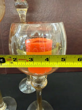 Load image into Gallery viewer, Gold Stem Hurricane Candle Holders – Set of 3 Graduated 16” 18” 22”
