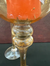 Load image into Gallery viewer, Gold Stem Hurricane Candle Holders – Set of 3 Graduated 16” 18” 22”
