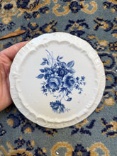 Load image into Gallery viewer, Wynrose Collection Blue Floral Plate – Hand Decorated in USA, 7” Embossed Edge Plate
