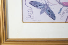 Load image into Gallery viewer, Set of 4 Framed Botanical Insect Prints Gold Frames 16 x 19
