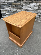 Load image into Gallery viewer, Oak Cabinet Side Table with Rear Magazine Rack
