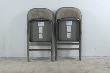 Load image into Gallery viewer, SuddenComfort Set of 4 Gray Metal Folding Chairs with Padded Seats and Backs

