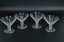 Load image into Gallery viewer, Set of 4 Vintage Cut Crystal Champagne Coupes / Dessert Cocktail Glasses – Etched Floral Design
