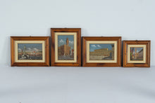 Load image into Gallery viewer, Set of Four Framed Hand Painted Italian City Scene Panels Florence Views

