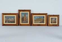 Load image into Gallery viewer, Set of Four Framed Hand Painted Italian City Scene Panels Florence Views
