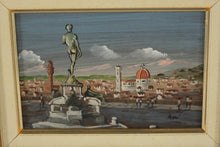 Load image into Gallery viewer, Set of Four Framed Hand Painted Italian City Scene Panels Florence Views
