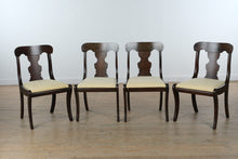 Load image into Gallery viewer, Set of 4 Vintage Mahogany Saber Legged Chairs
