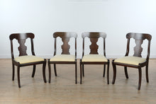 Load image into Gallery viewer, Set of 4 Vintage Mahogany Saber Legged Chairs
