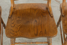 Load image into Gallery viewer, Set of 4 Traditional Solid Oak Dining Chairs with Carved Pressback and Barley Twist Posts
