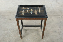 Load image into Gallery viewer, Vintage Asian Carved Wood Nesting Tables with Figural Inlay, Set of 4
