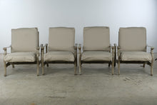 Load image into Gallery viewer, Set of Four Neoclassical Scrollwork Metal Patio Lounge Chairs
