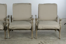 Load image into Gallery viewer, Set of Four Neoclassical Scrollwork Metal Patio Lounge Chairs
