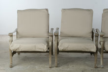 Load image into Gallery viewer, Set of Four Neoclassical Scrollwork Metal Patio Lounge Chairs
