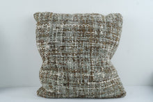 Load image into Gallery viewer, Set of 4 Chunky Woven Throw Pillows 20 x 20 Sage Green Brown Cream Textured
