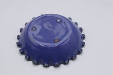Load image into Gallery viewer, Blue Glazed Pottery Ruffled Edge Bowls Set of 4
