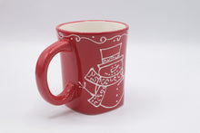 Load image into Gallery viewer, Signature Housewares Snowman Red Christmas Mugs Set of 4 Ceramic
