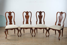 Load image into Gallery viewer, Stanley Furniture Queen Anne Dining Chairs Set of 4 Carved Wood with Upholstered Seats

