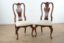 Load image into Gallery viewer, Stanley Furniture Queen Anne Dining Chairs Set of 4 Carved Wood with Upholstered Seats
