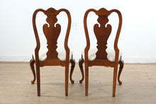 Load image into Gallery viewer, Stanley Furniture Queen Anne Dining Chairs Set of 4 Carved Wood with Upholstered Seats
