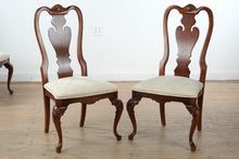 Load image into Gallery viewer, Stanley Furniture Queen Anne Dining Chairs Set of 4 Carved Wood with Upholstered Seats

