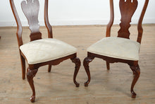 Load image into Gallery viewer, Stanley Furniture Queen Anne Dining Chairs Set of 4 Carved Wood with Upholstered Seats
