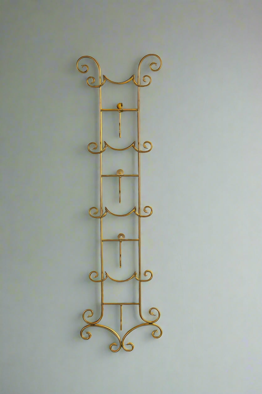 Gold 4-Tier Wall Plate Display Rack