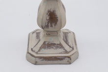 Load image into Gallery viewer, Distressed White Pillar Candle Holders Set of 4 Farmhouse Decor
