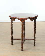 Load image into Gallery viewer, Traditional Solid Wood Round Side Table with Scalloped Edge Top
