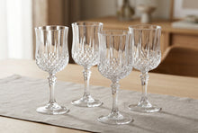 Load image into Gallery viewer, Cristal D Arques Durand Longchamp Crystal Wine Goblets Set of 4 France

