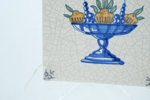 Load image into Gallery viewer, Vintage Greek-Style Ceramic Tile – 5.25&quot; Fruit Bowl Design with Crackle Glaze
