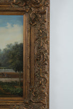 Load image into Gallery viewer, Large Framed Oil Painting Southern Plantation House Landscape Ornate Gilt Frame 50x39
