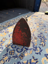 Load image into Gallery viewer, Antique Cast Iron Sad Iron with Handle – Primitive Red Trim Press Iron
