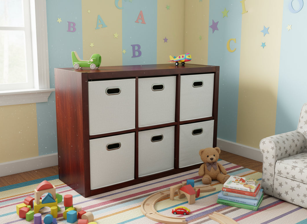 6-Cube Storage Organizer with Fabric Bins