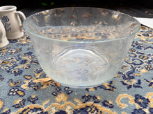 Load image into Gallery viewer, Vintage Etched Clear Glass Mixing or Serving Bowl – Floral &amp; Leaf Pattern
